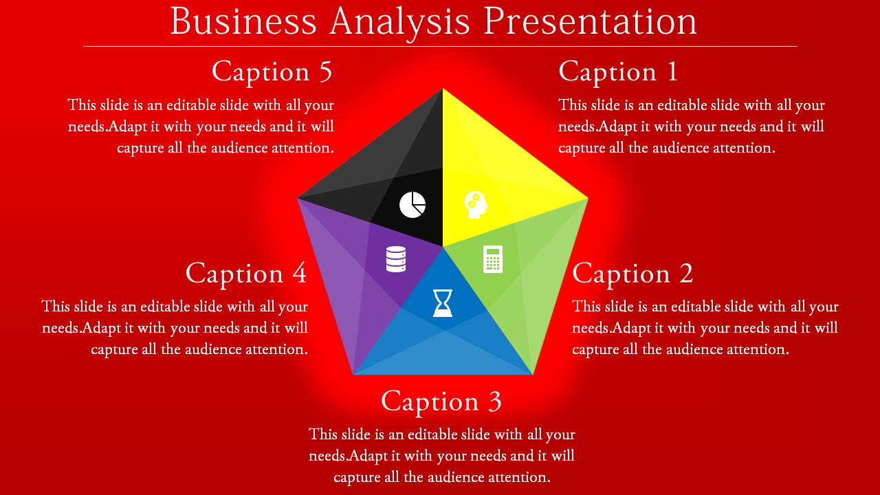Multi Faceted Business Analysis Presentation Template for PPT and Google Slides